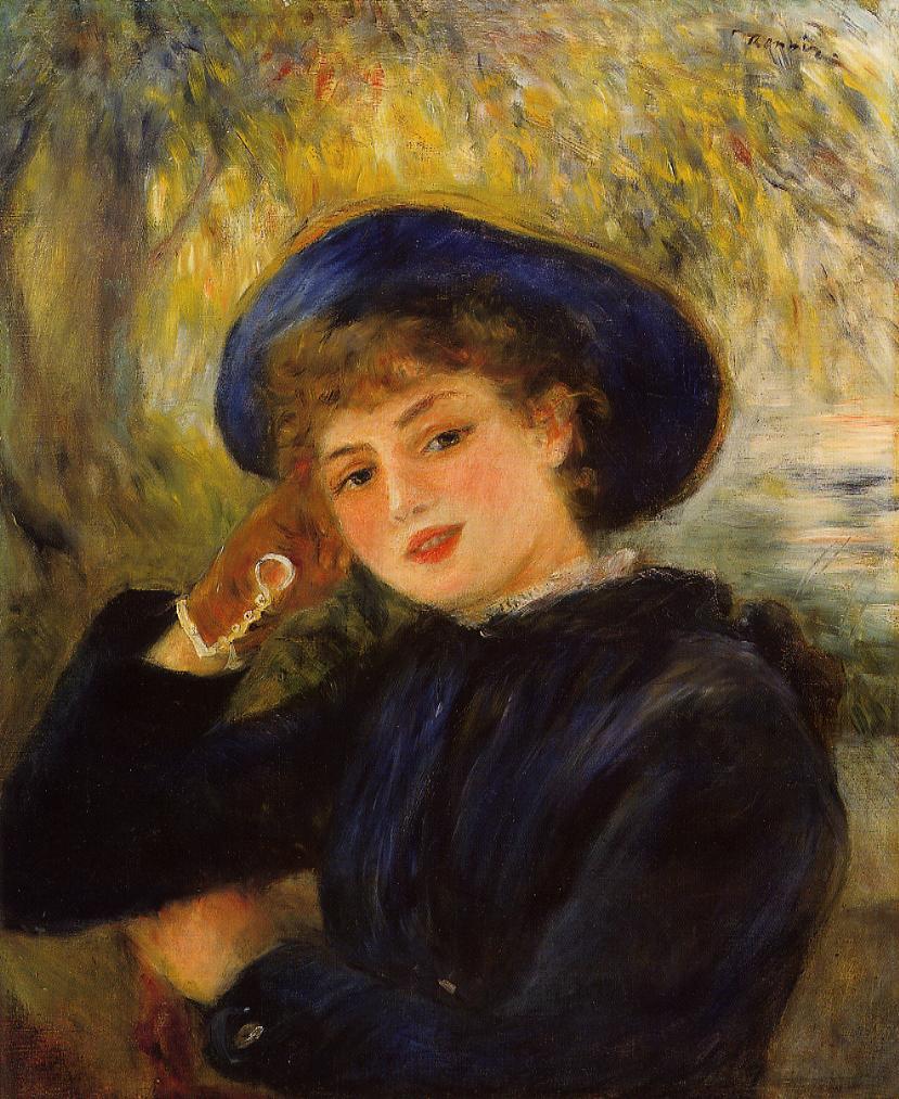 Mademoiselle Demarsy (Woman Leaning on Her Elbow) - Pierre-Auguste Renoir painting on canvas